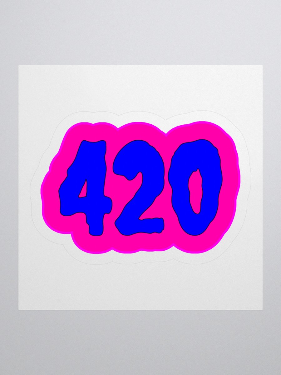 420 Cotton Candy Color Clouds Cannabis Sticker, Summertime Stoner Circus Weird Weed Art product image (1)