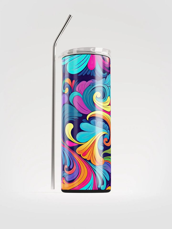 🌈 Funky Rainbow Stainless Steel Tumbler | 20oz Eco-Friendly Cup with Reusable Straw product image (1)