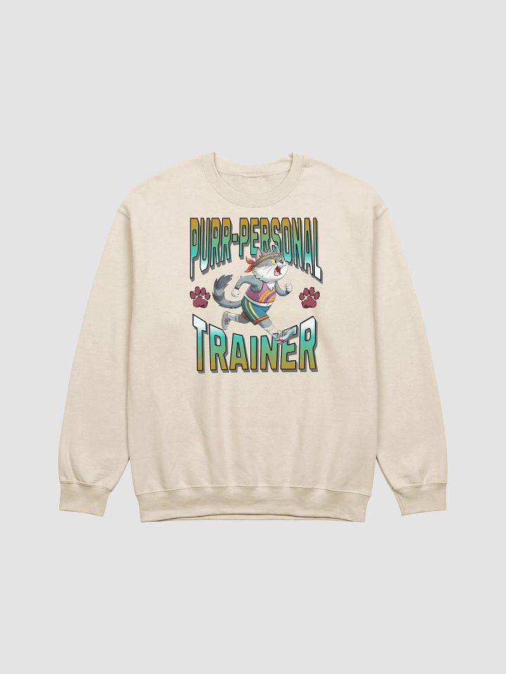 Purr Personal Trainer Cat Crewneck Sweatshirt product image (15)