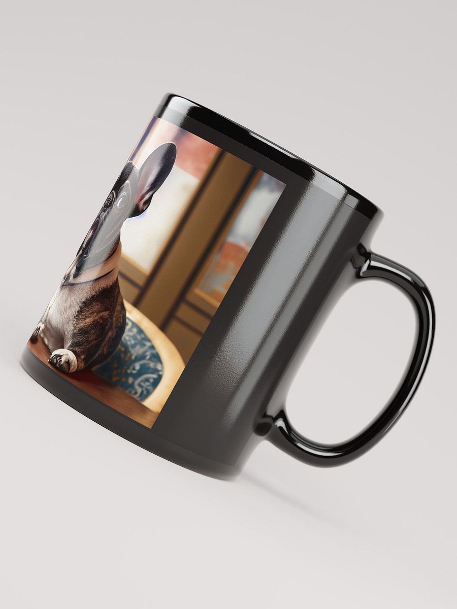 Sophisticated Sip: Black Glossy Mug with French Bulldog for Dog Lovers product image (5)