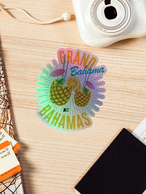 Grand Bahama Bahamas Sticker Holographic : Bahamas Flag product image (1)