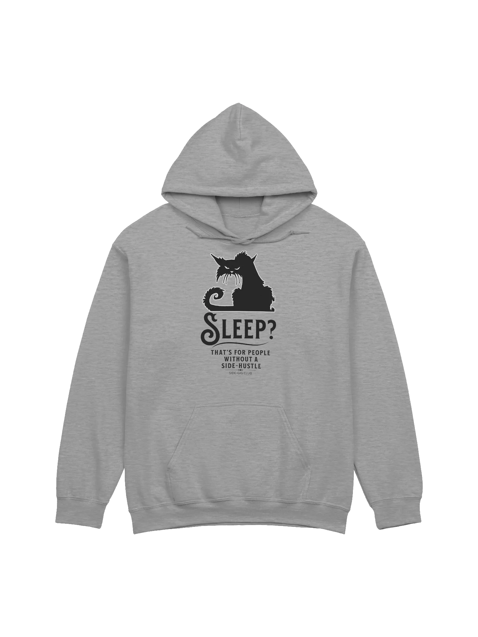 Sleepless Grind: Hustler Cat Classic Hoodie in Vivid Black product image (3)