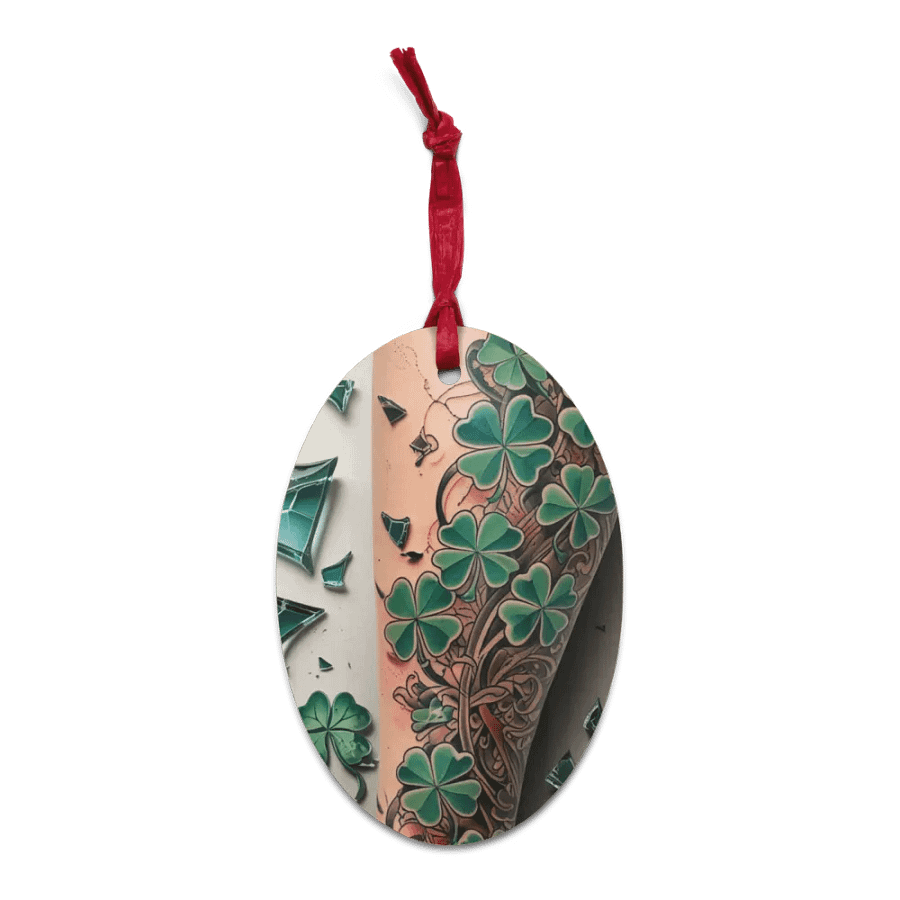 Lucky Clover Leg Tattoo Wooden Ornaments product image (3)