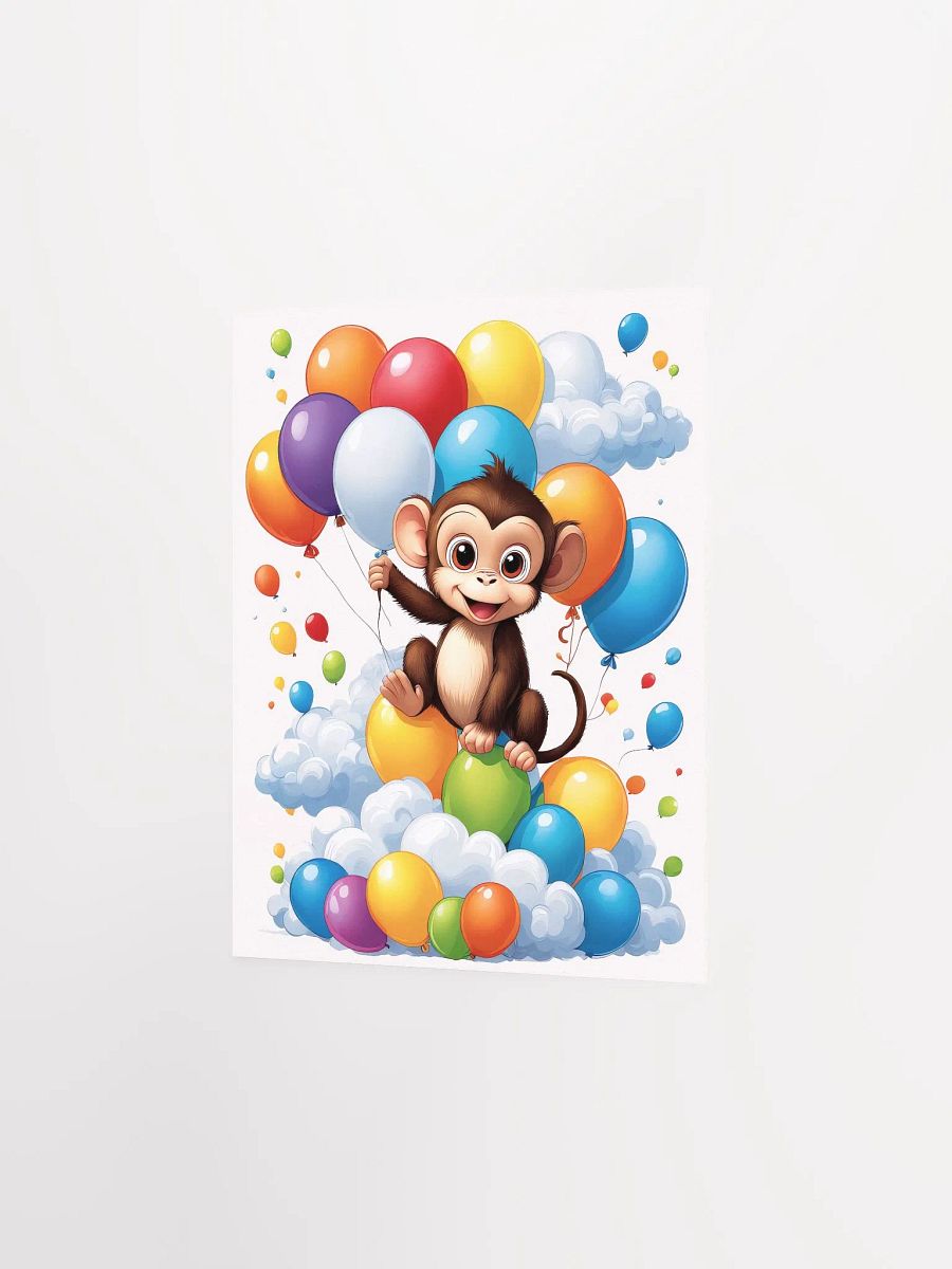 Baby Monkey - Poster - Nursery-Kids Room - Small-Standard Sizes - 8x10-11x14-12x16-16x20 Inches product image (5)