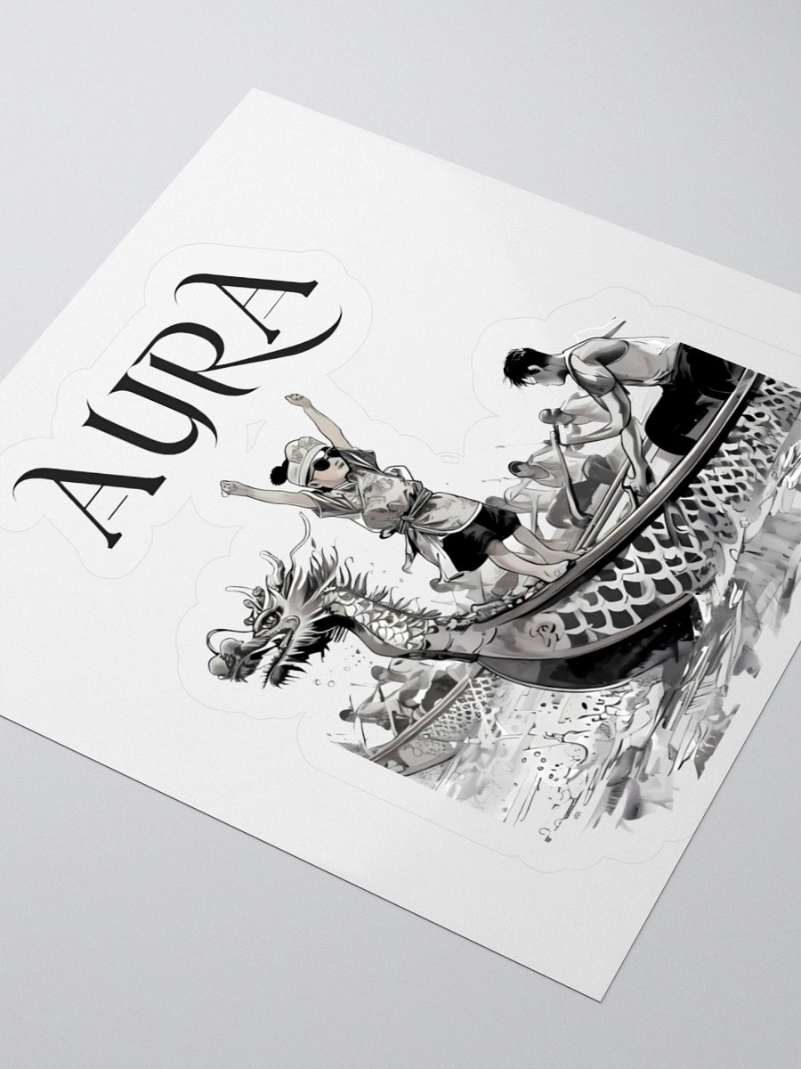 Mystical Dragon Boat Race | Aura Art Print Sticker product image (9)