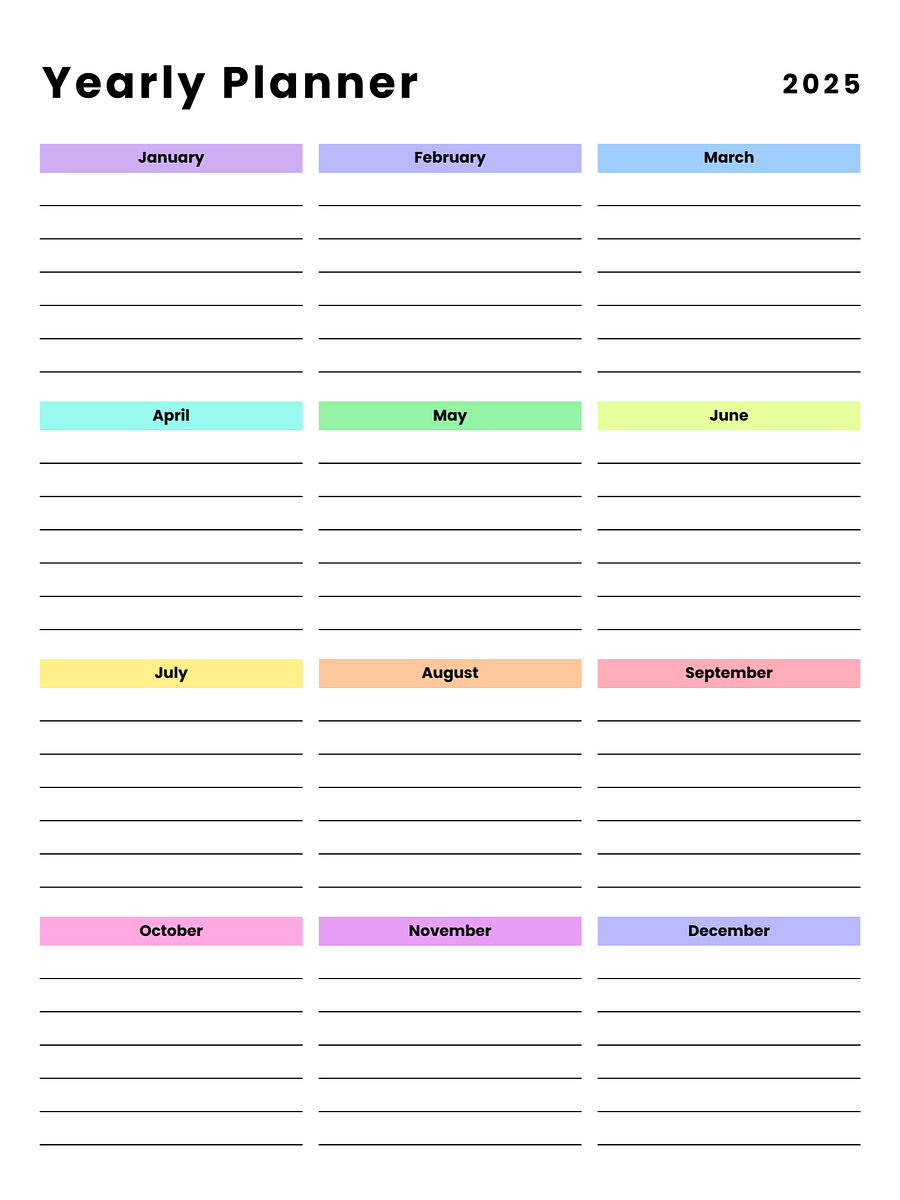 2025 Monthly Planner, 20 pages, Pink,blue floral design product image (7)