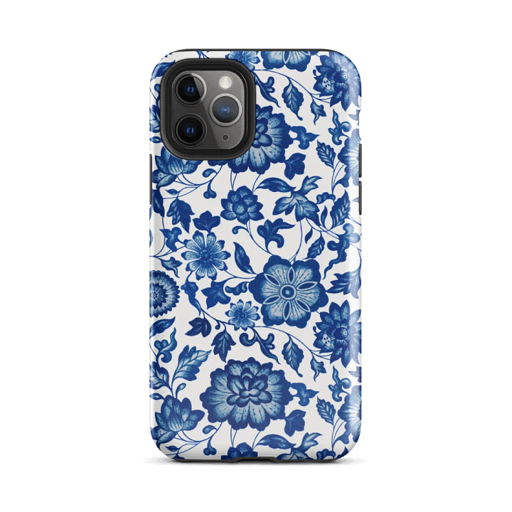 'Blue Floral Chinoiserie Wallpaper' iPhone® Tough Case product image (1)