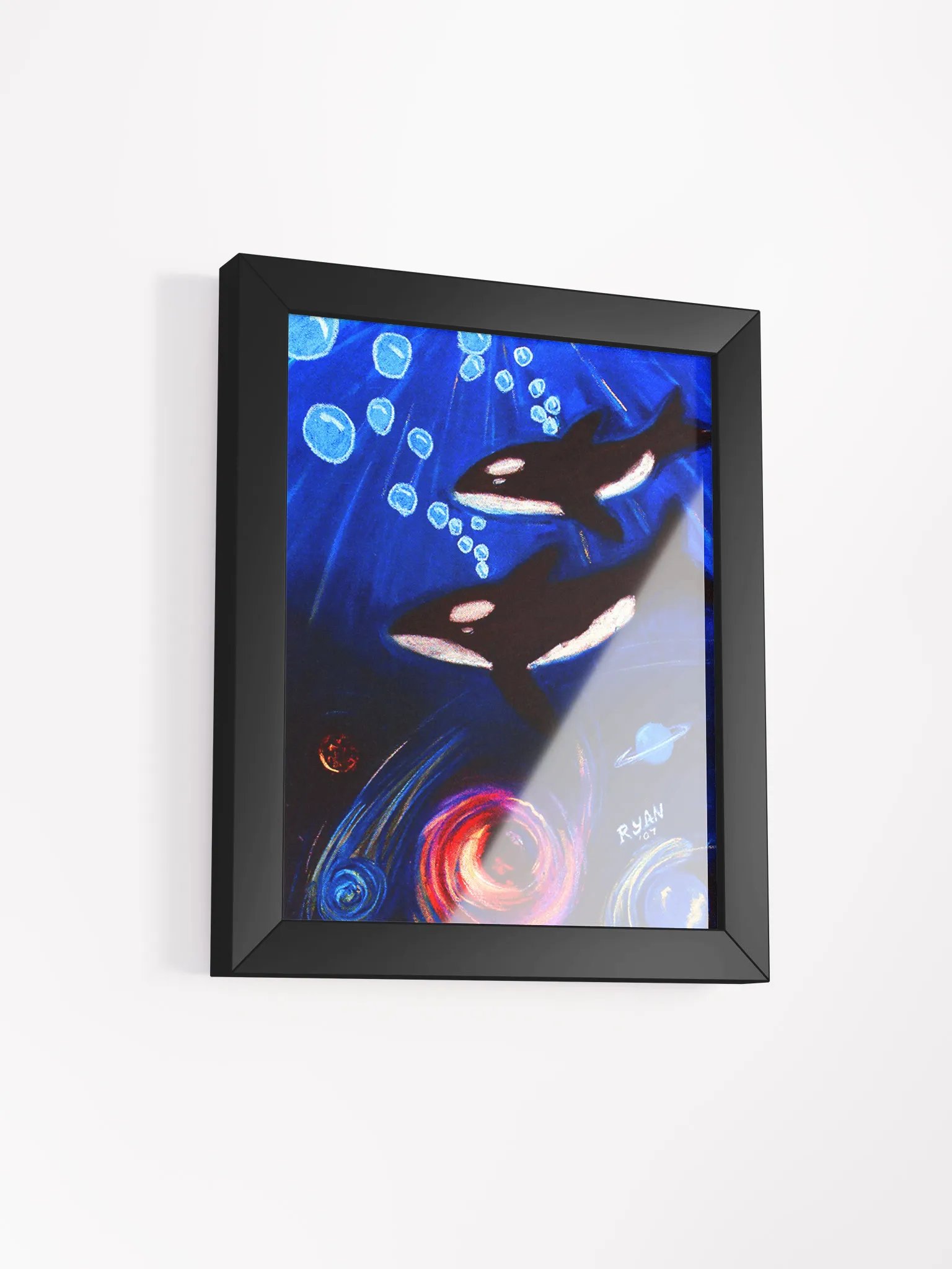 Space Whales 1 Art Framed Poster product image (2)