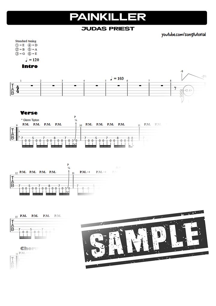 Painkiller PDF TAB + Backing Track MP3 product image (2)
