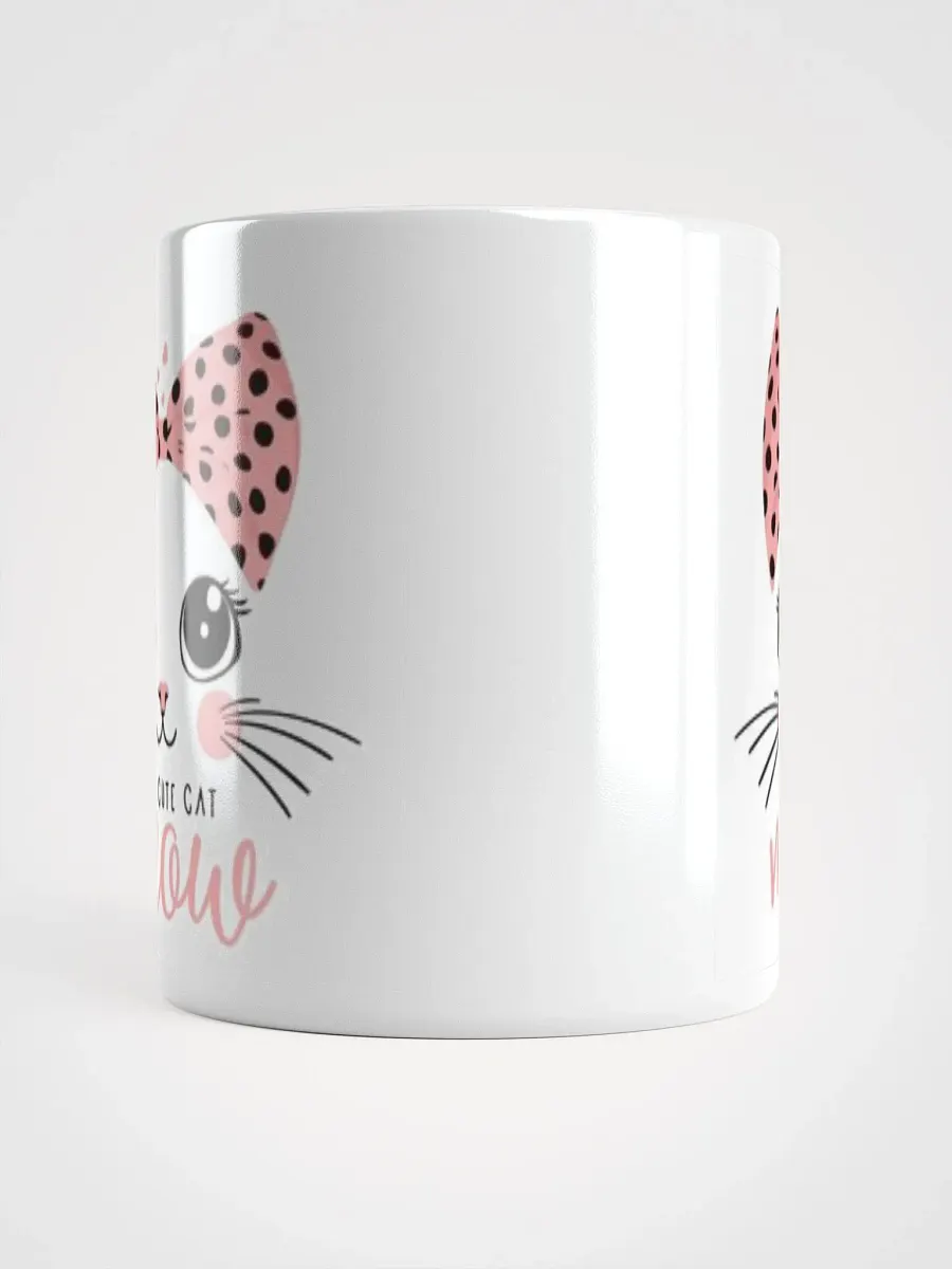 White Glossy Mug Cute Cat product image (5)
