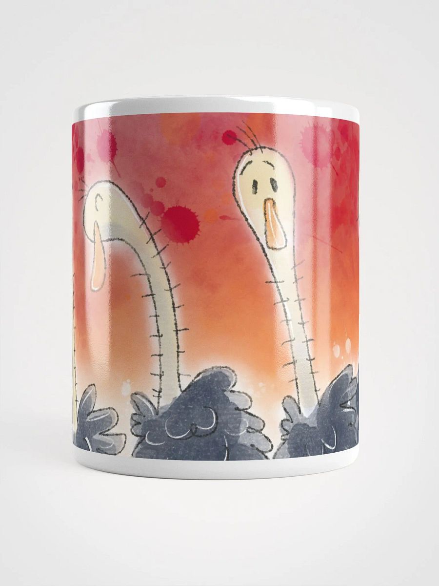 Hand Drawn Expressive Ostriches White Glossy Mug product image (14)