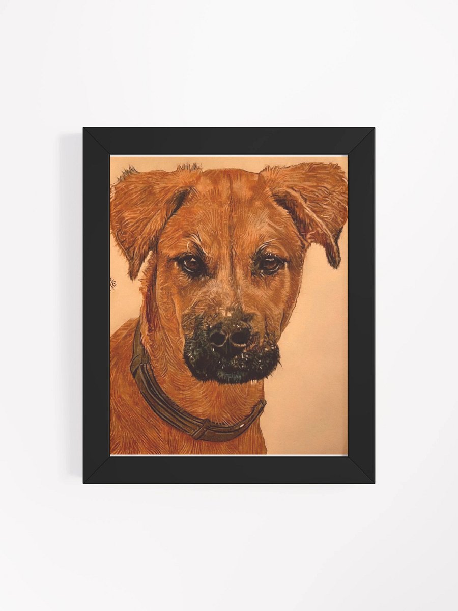 Black Mouth Cur Dog Colored Pencil Drawing Framed product image (4)