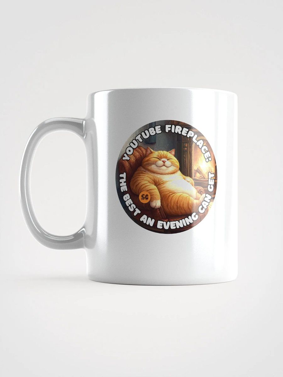 Cozy Cat - YouTube Fireplace: The Best an Evening Can Get | White Glossy Mug product image (17)
