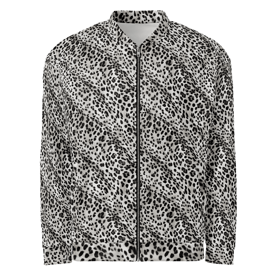 Grey Leopard Bomber Jacket product image (1)
