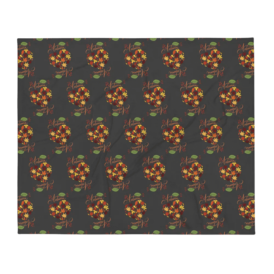 Autumn Leaf Heart Throw Blanket product image (2)