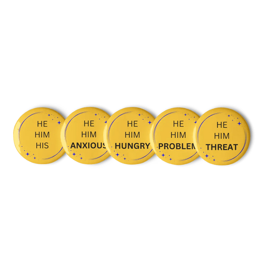 He/Him Pronoun Pins -Yellow product image (6)