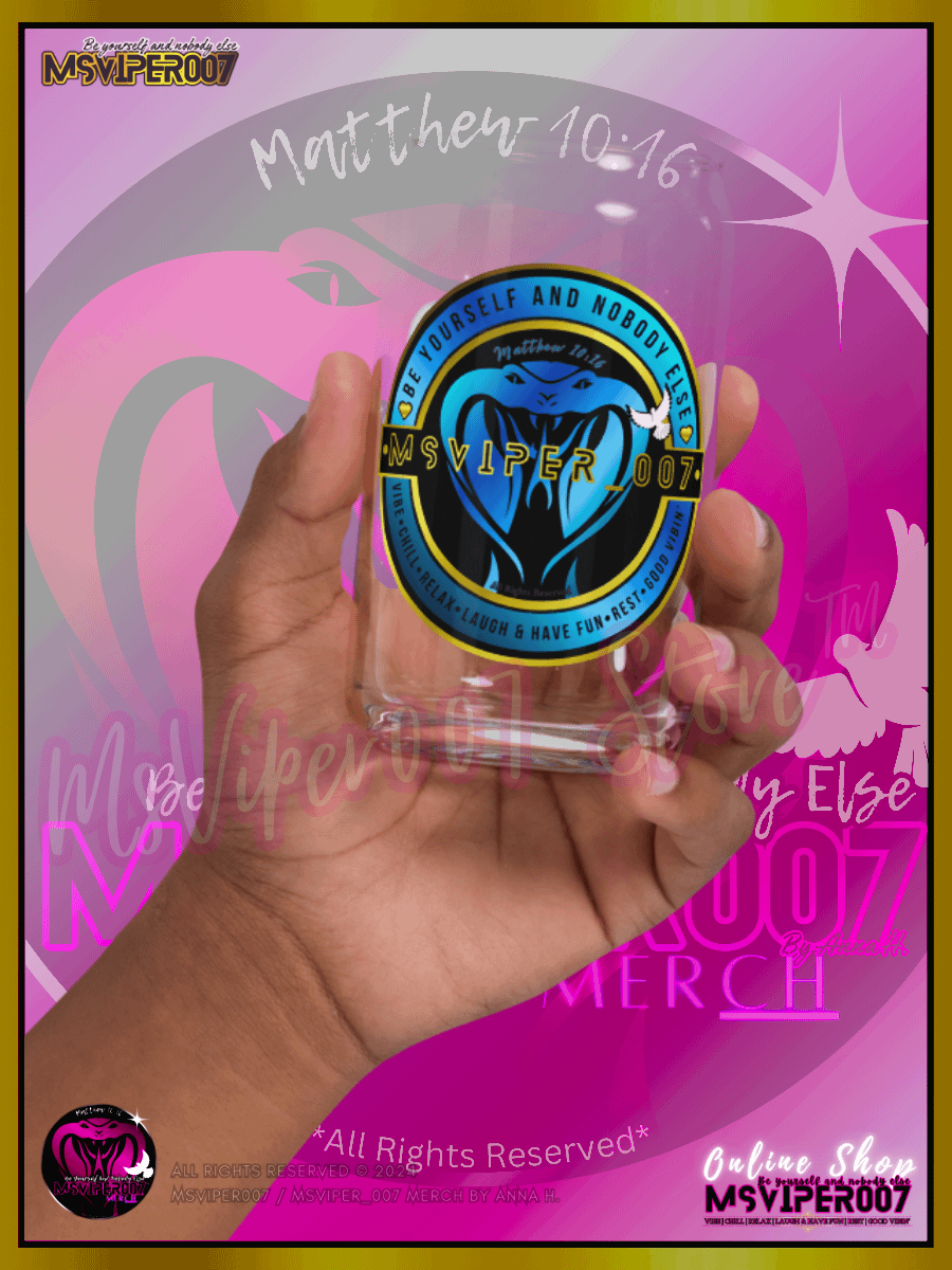 Glass Cup MSVIPER007'S "GOOD VIBIN' AND MUCH LOVE™ [H2O OASIS BLUE]" Can-shaped Glass by Anna H. product image (6)