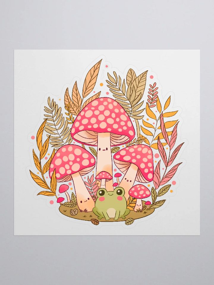 Whimsical Mushroom and Frog Sticker product image (2)