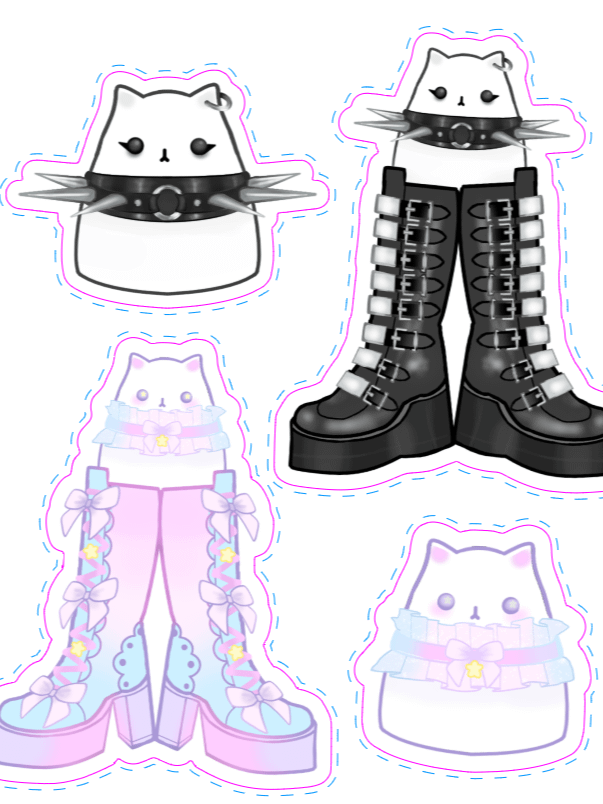 Kawaii/Goth Jimmy Boot Bestie Sticker Pack product image (1)