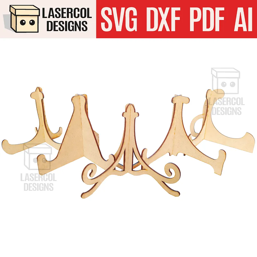 Easel Plate Stand Set 2 - Laser Cut Files product image (1)