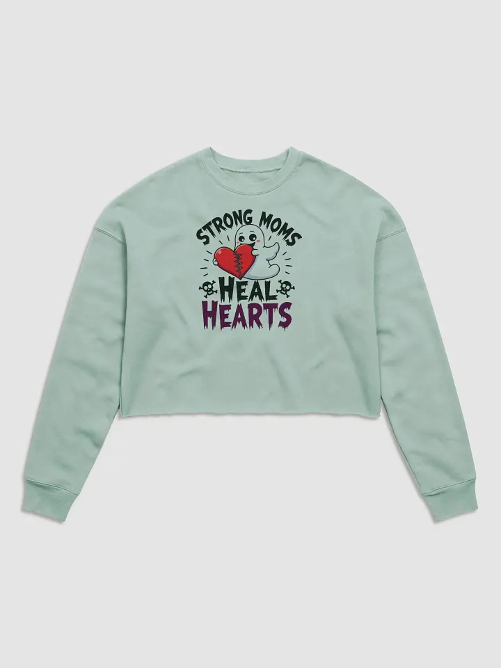 Halloween, Stitched Heart Women's Fleece Crop Sweatshirt product image (2)