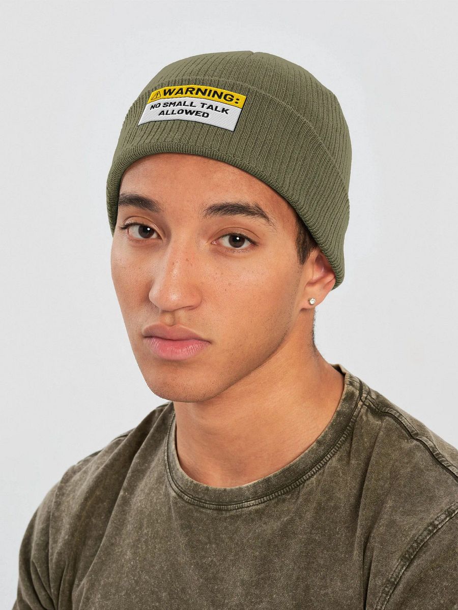 NO SMALL TALK ALLOWED organic ribbed beanie product image (3)
