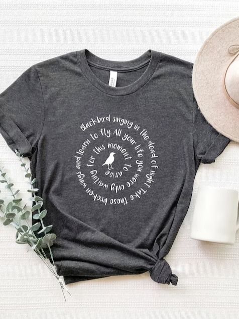 Blackbird Singing Shirt, Beatles Lyrics, Rock N Roll t shirt, The Beatles Lover, Old Style rocker t shirt, Beatles Gift product image (3)