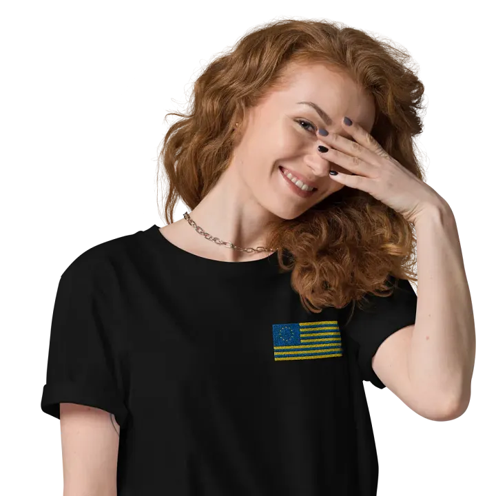 united states of europe embroidered t-shirt - 100% organic cotton product image (1)