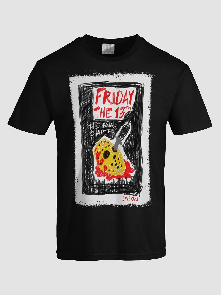 🔪 “FRIDAY THE 13th Part 4” – Camp Blood Horror Crayon Unisex Tee Limited Edition JASON 🌲🩸 product image (10)