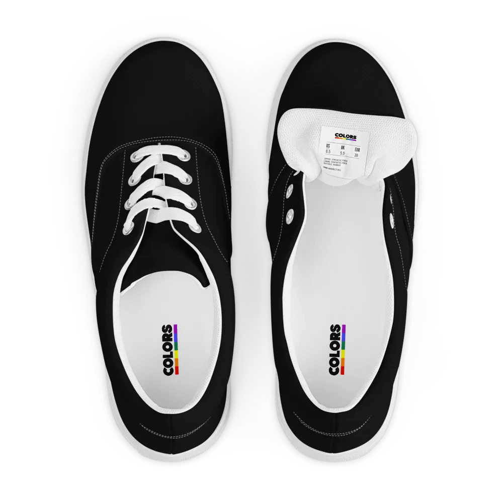 Men's Black Lace-Up Canvas Shoes product image (4)