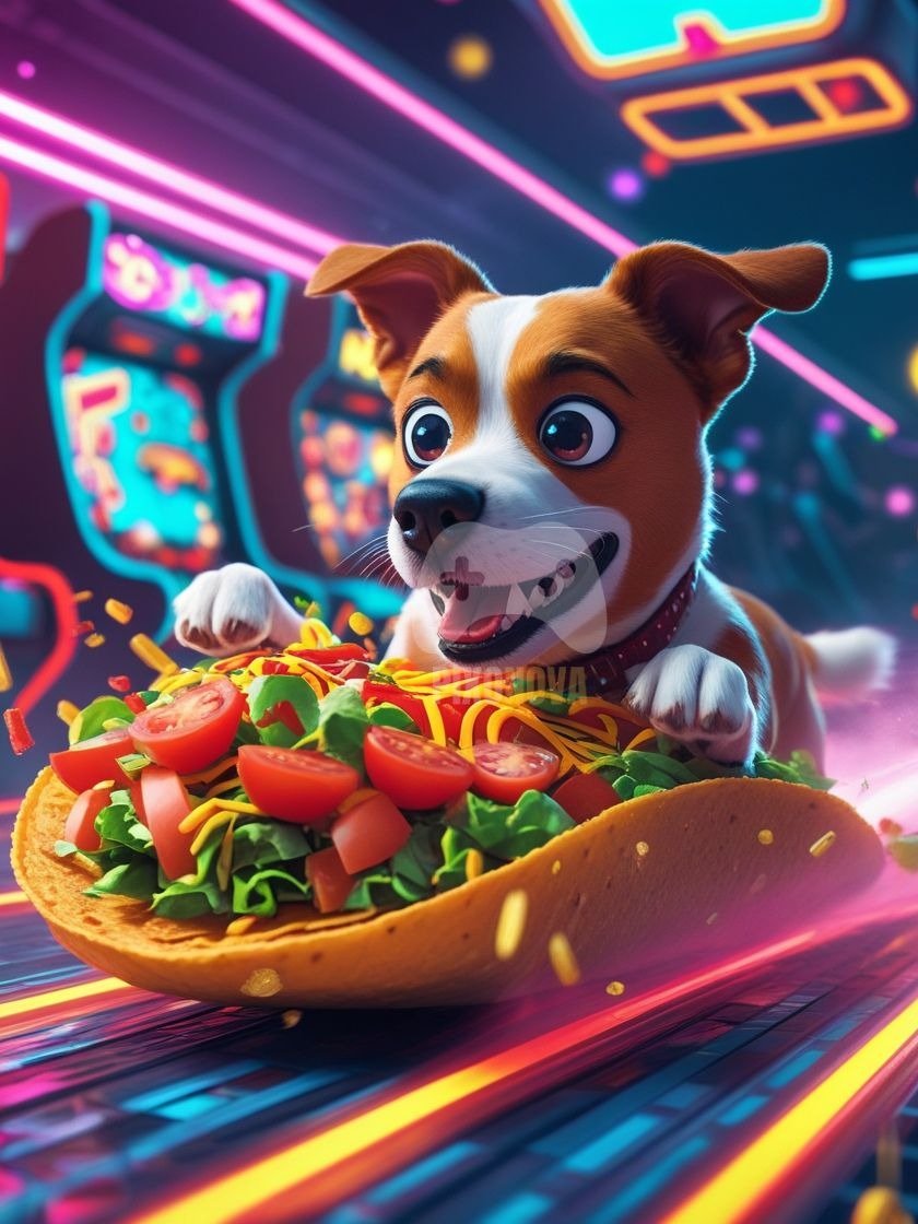 Pixel Party Parade – Track 6: Turbo Slide Tacos (Dog Mascot Edition) | 1120x1120 px | 4 Variations | PNG + PDF product image (3)