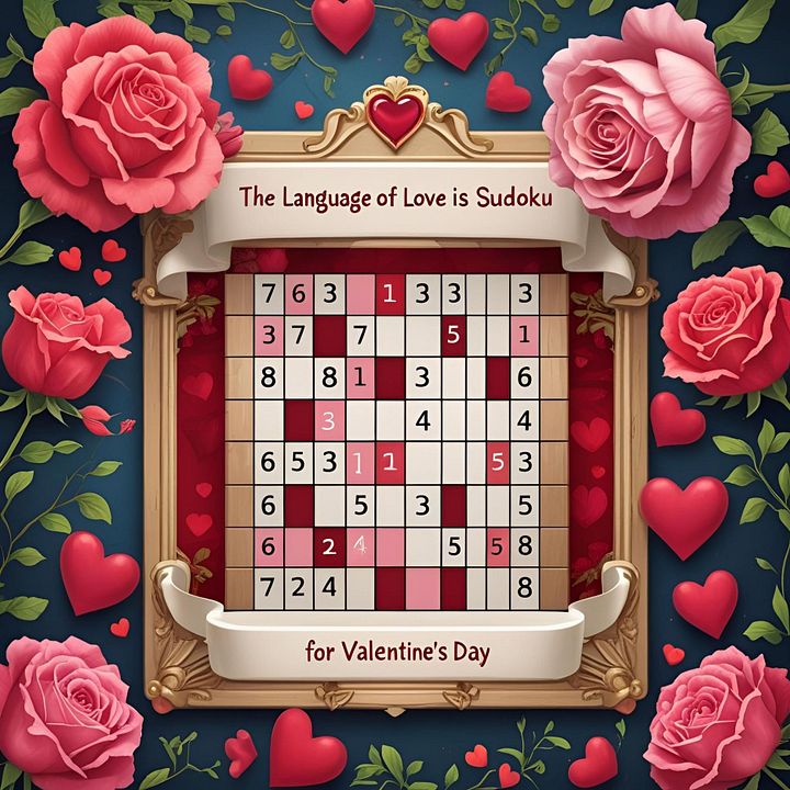 The Language of Love is Sudoku - 100 Romantic Logic Puzzles for Valentine’s Day product image (1)