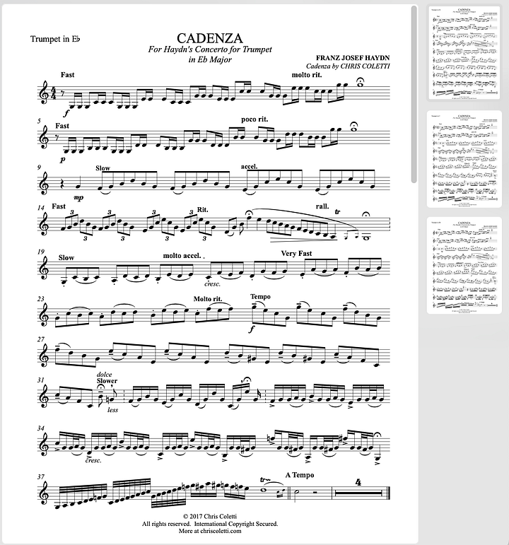 Haydn Trumpet Concerto CADENZA product image (1)