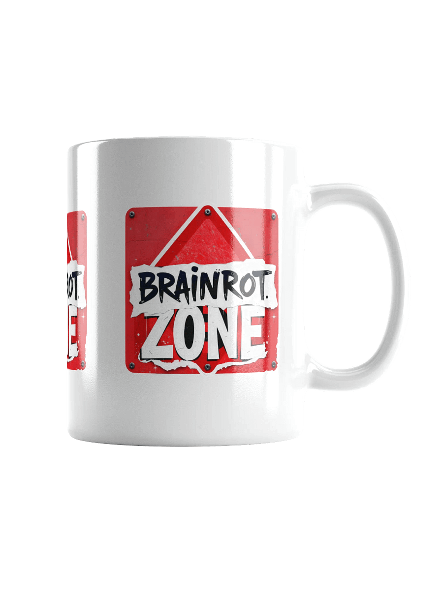 Brainrot Zone Red Warning Sign Mug product image (3)