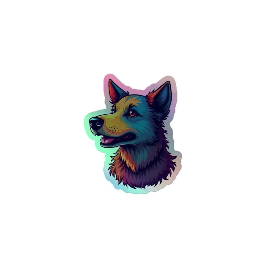 Vibrant Dog Holographic Sticker Sheet product image (1)