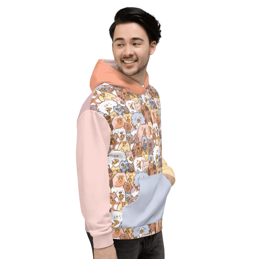 Whimsical Cat Pizza Party All-Over Hoodie product image (12)