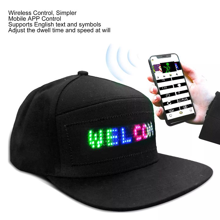 (Black Hat) LED Baseball Cap APP Control Programmable LED Hat product image (1)