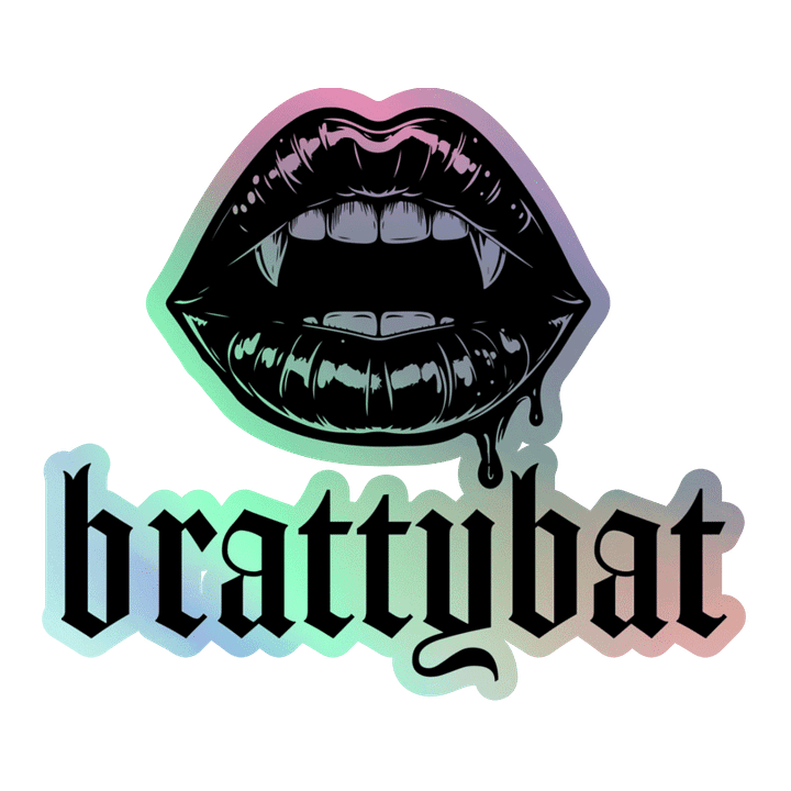 brattybat holographic logo sticker - black product image (1)