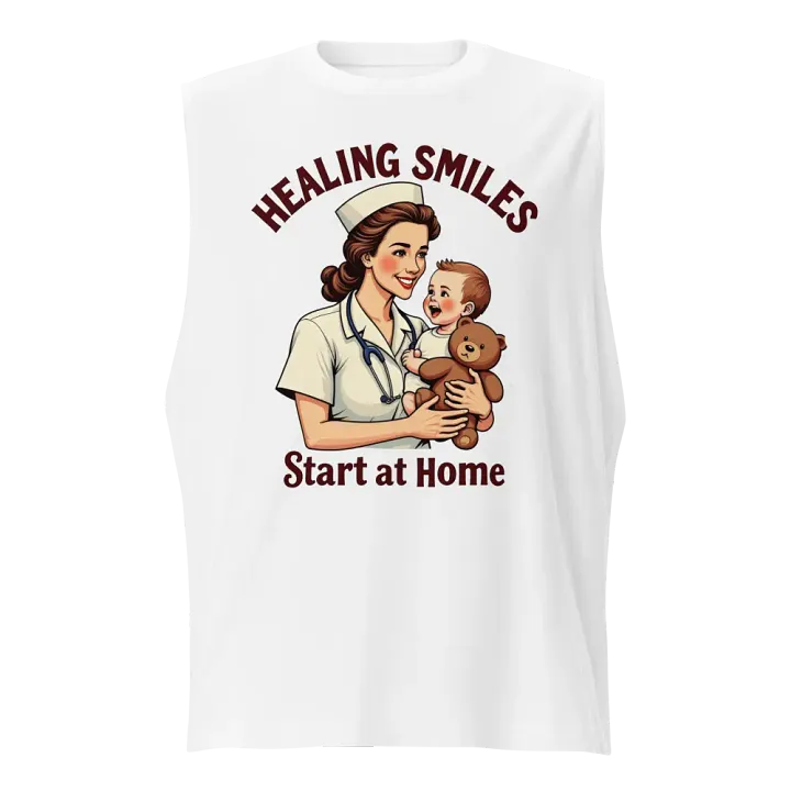 medical moms, dads, Healing Smiles Nurse Muscle Tank product image (1)