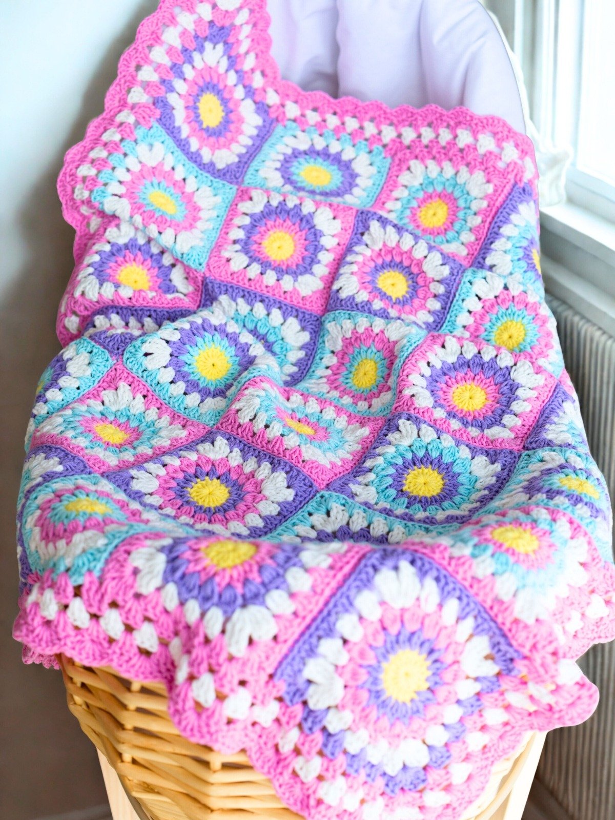 Radiant Rays Baby Blanket Crochet Pattern | Sunburst Granny Square Baby Blanket | Easy Crochet PDF Pattern | product image (11)