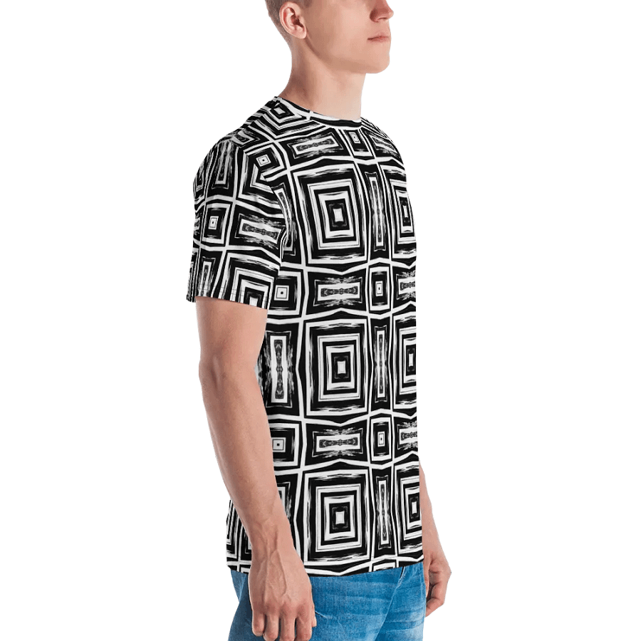 Abstract Monochrome Repeating Pattern Men's Crewneck T Shirt product image (8)