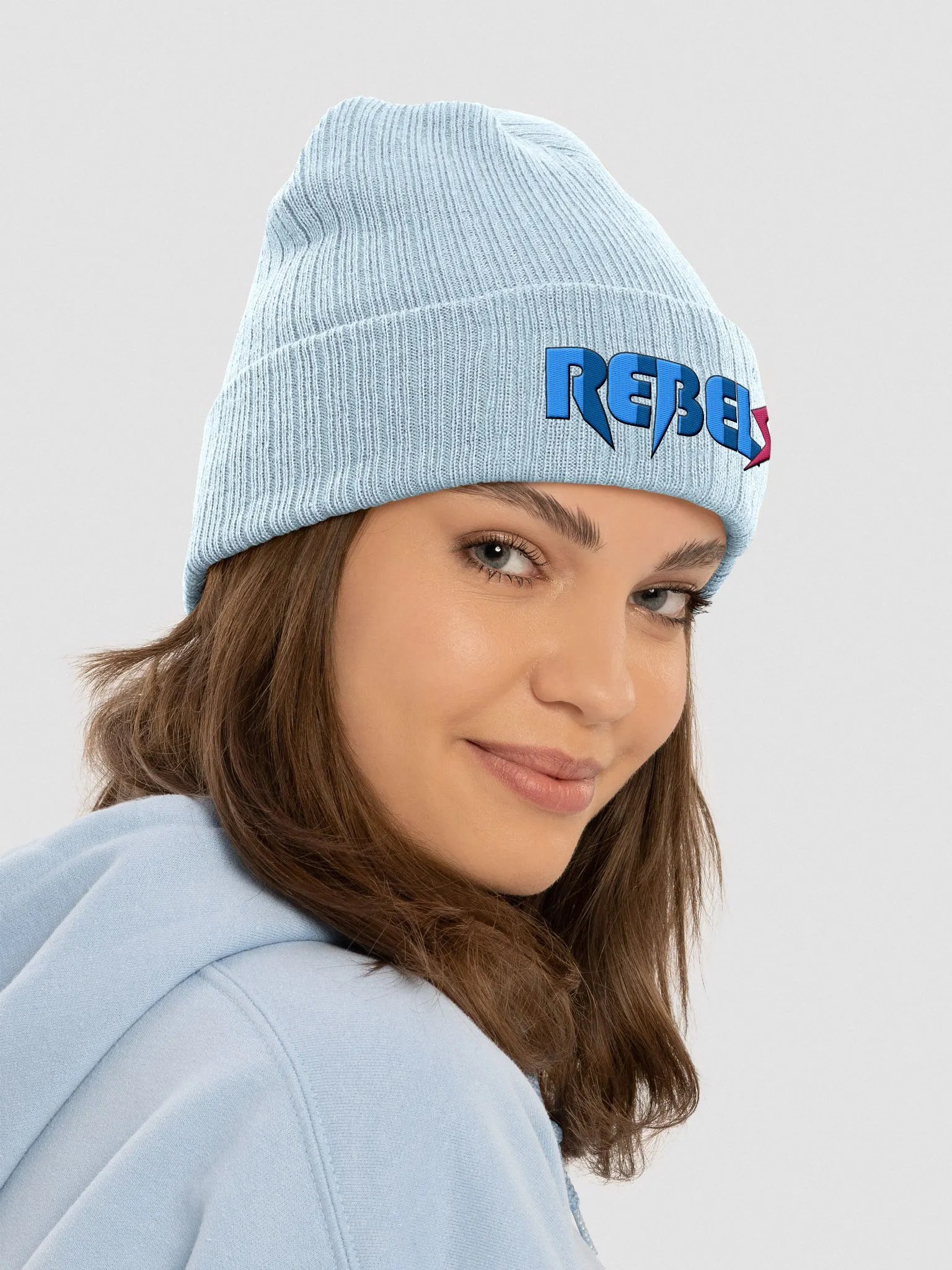 Beanie | Sky Blue w/ blue & pink product image (6)