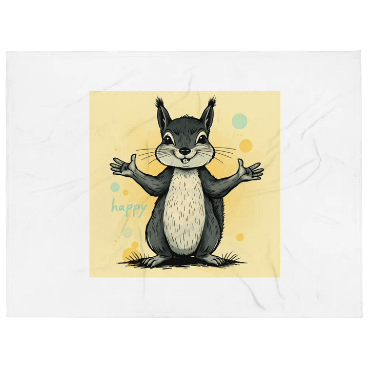 Happy Squirrel Throw Blanket product image (1)