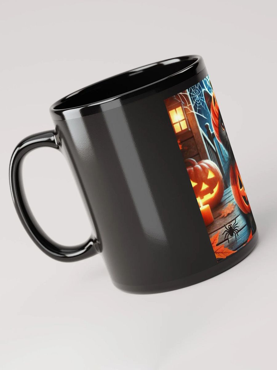 Black Glossy Mug featuring a Cute Cat product image (3)
