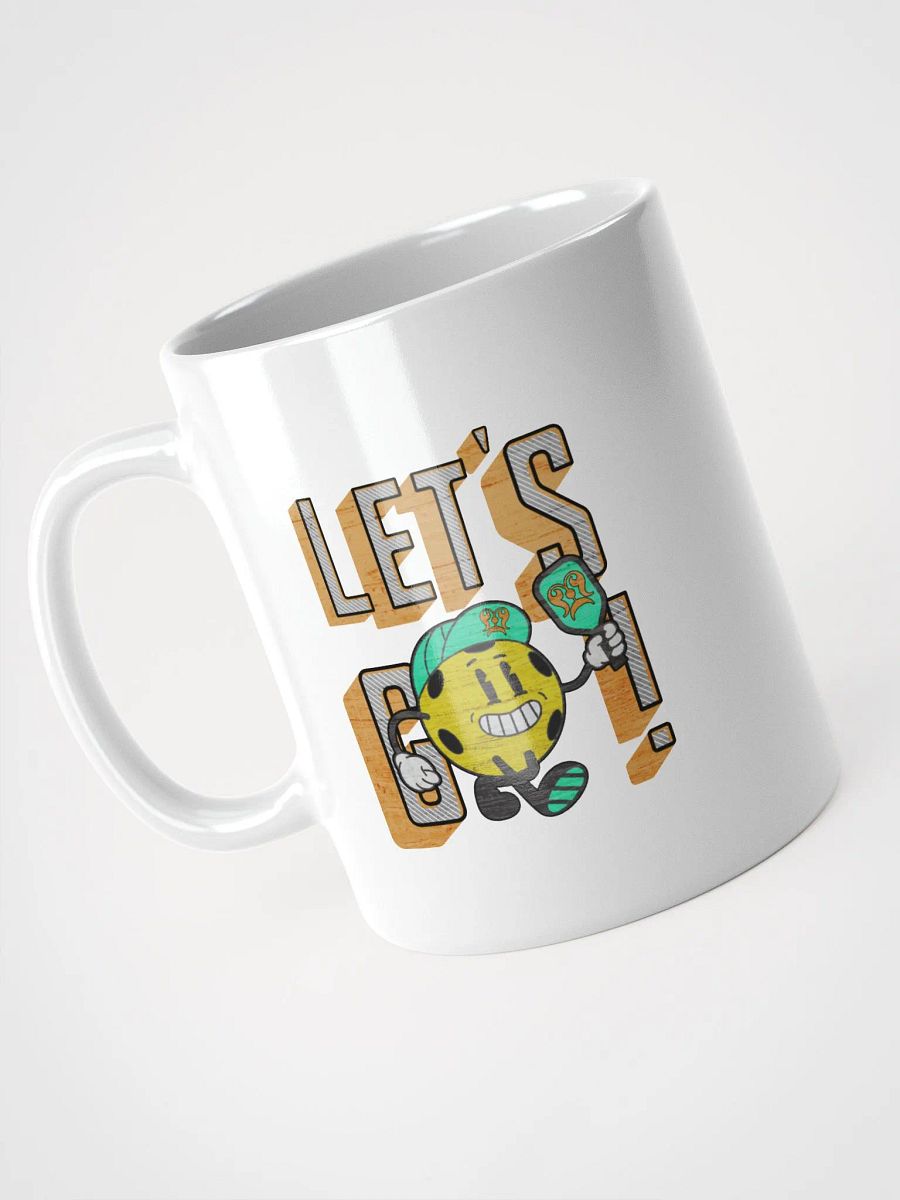Lets Go Pickleball Mascot Cartoon Character White Glossy Mug product image (2)