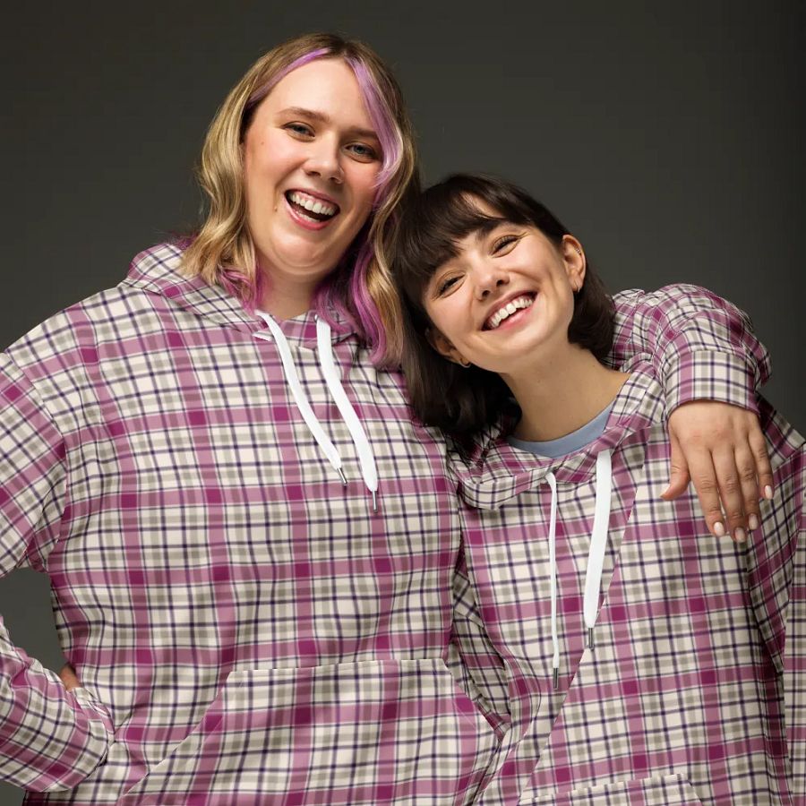 Magenta and Gray Plaid Hoodie product image (3)
