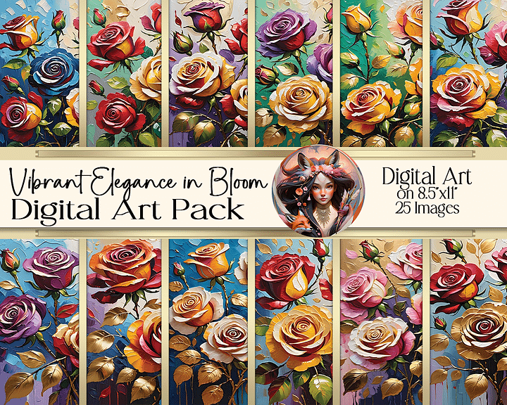 Vibrant Elegance in Bloom Digital Art product image (1)