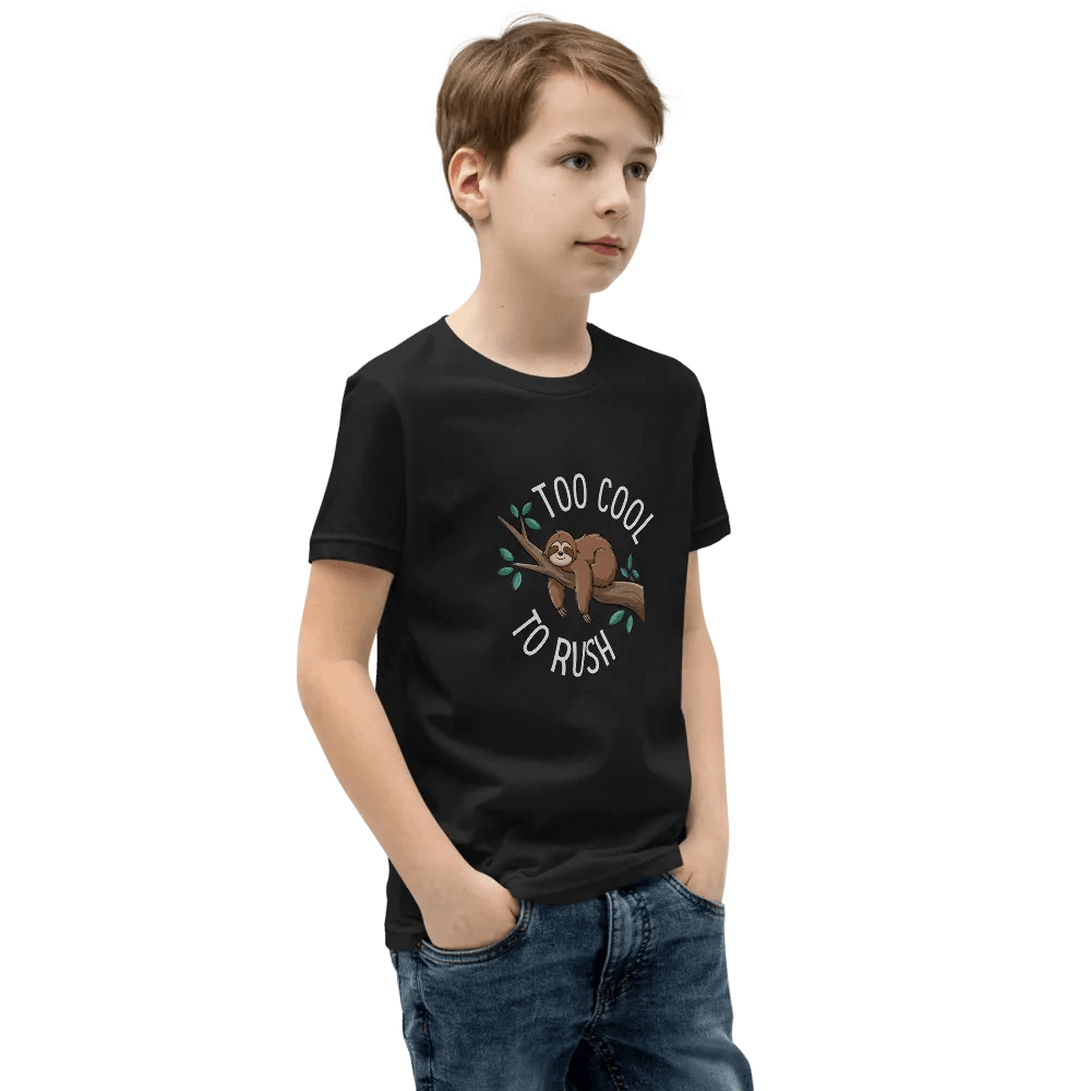 Too Cool To Rush Black Kids T Shirt product image (2)