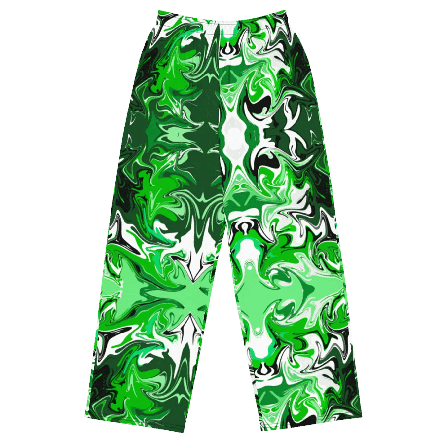 Green Swirl Unisex Wide Leg Bottoms product image (4)