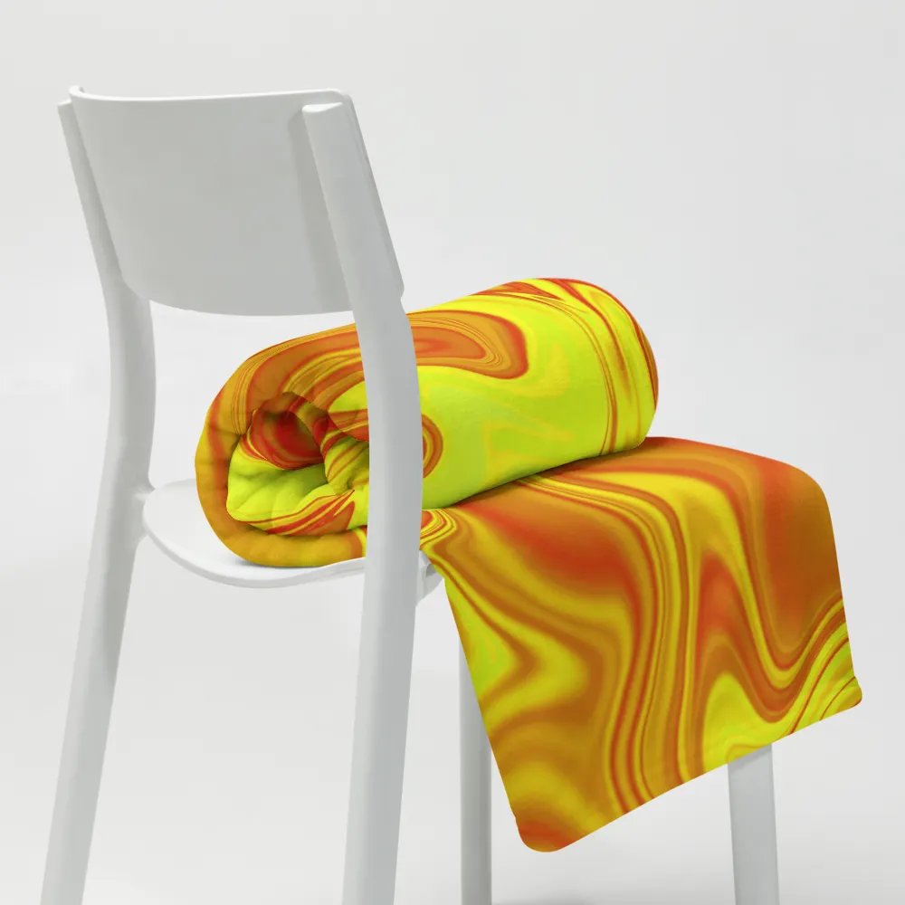 Throw Blanket - Yellow and Red Digital Fluid Art product image (4)